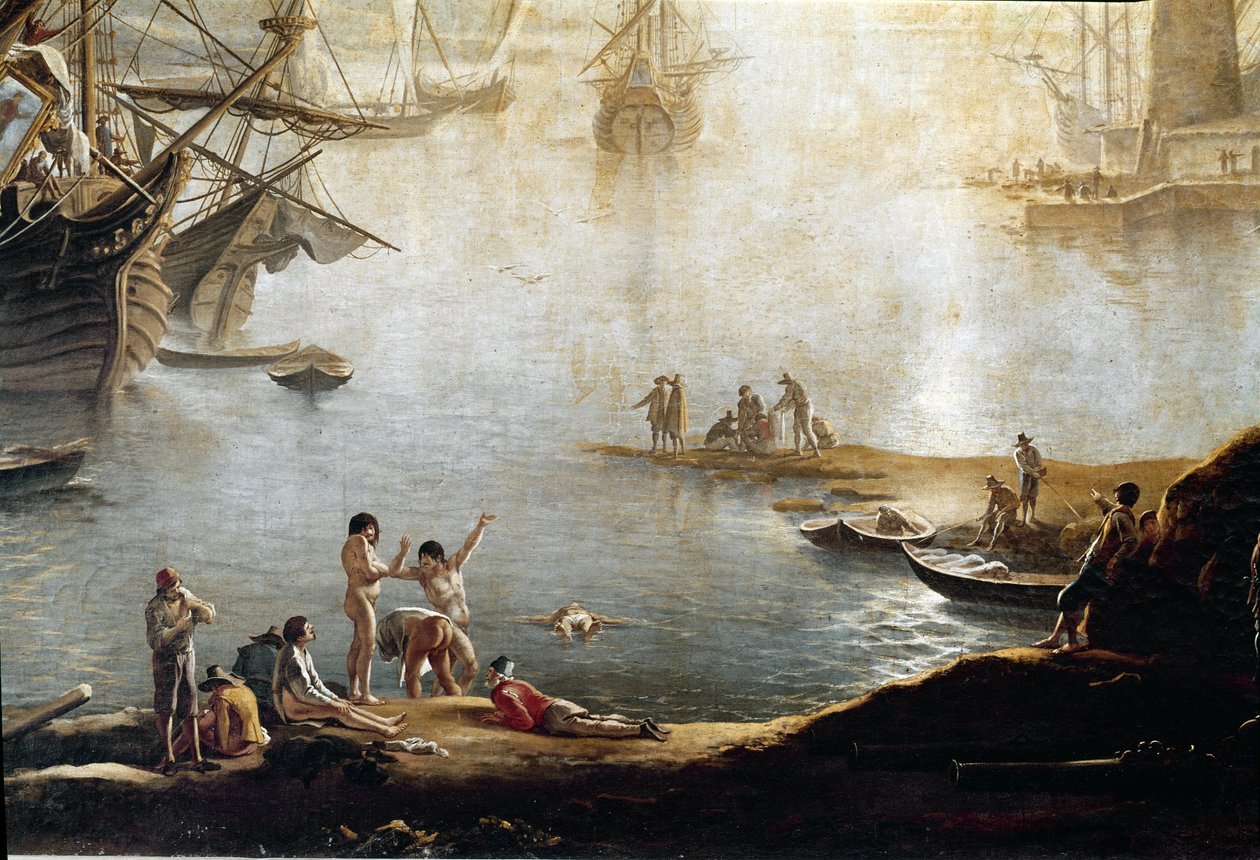 Marina del puerto (detalle) de Salvator Rosa