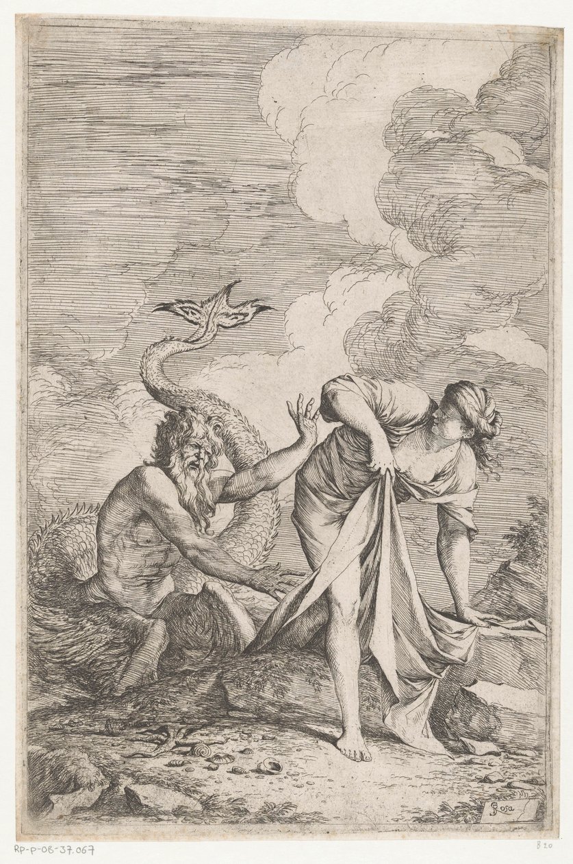 Scylla huye de Glaucus de Salvator Rosa