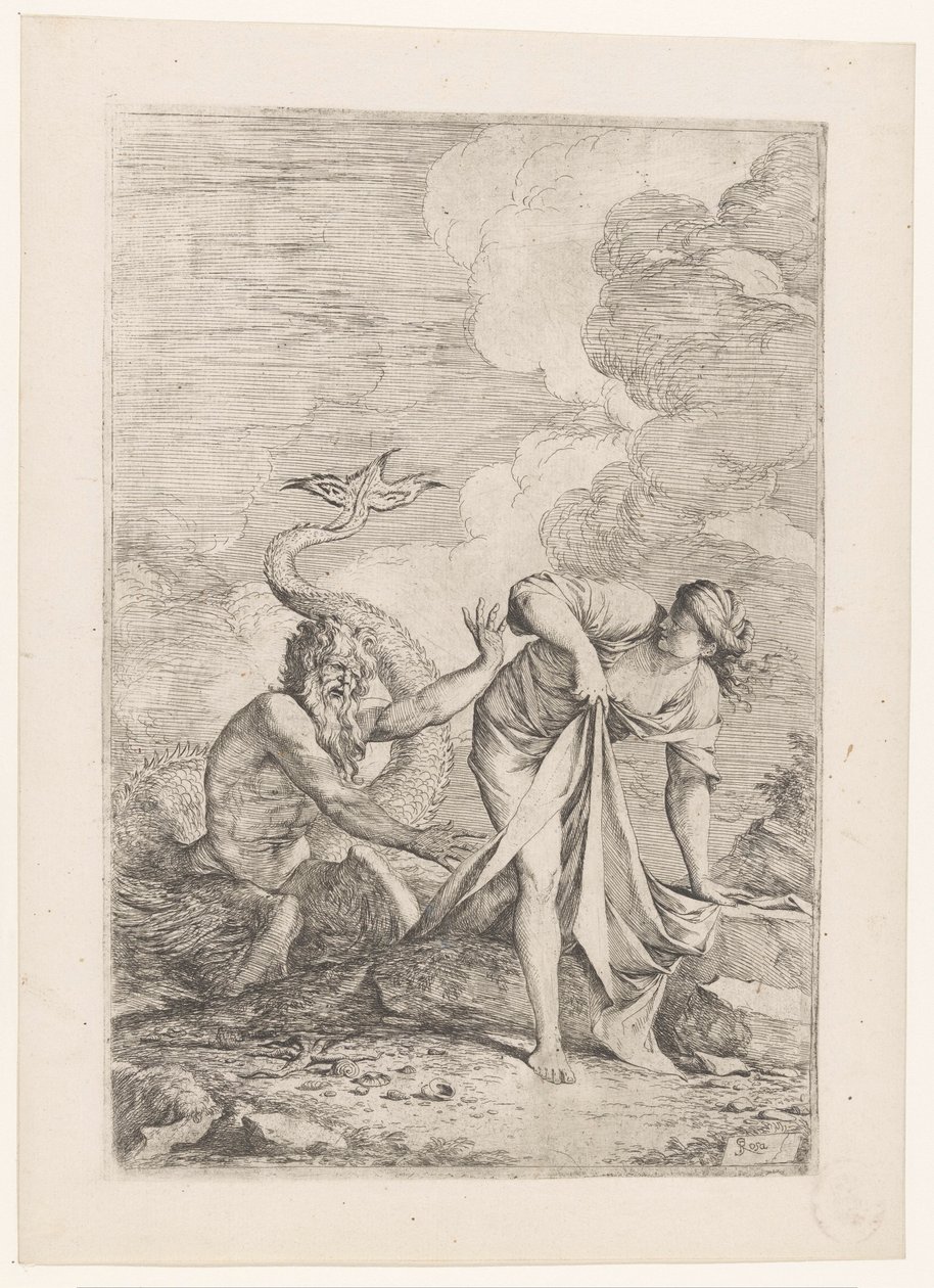 Scylla huye de Glaucus de Salvator Rosa