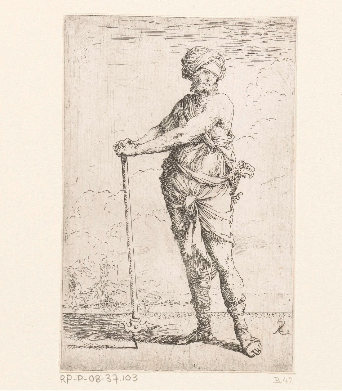 Soldado con martillo de batalla Figuras pequeñas (título de la serie) Figurilla (título de la serie) de Salvator Rosa