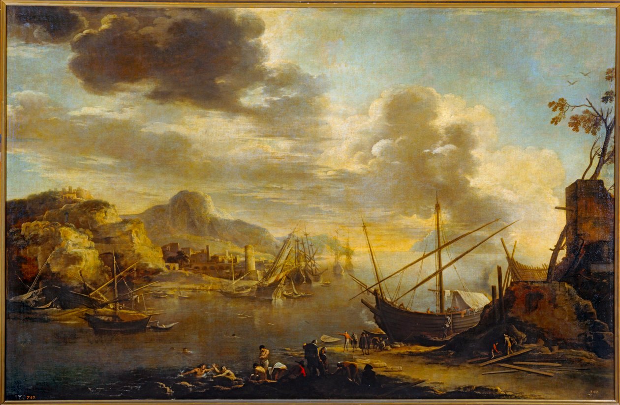 El golfo de Salerno (óleo sobre lienzo) de Salvator Rosa