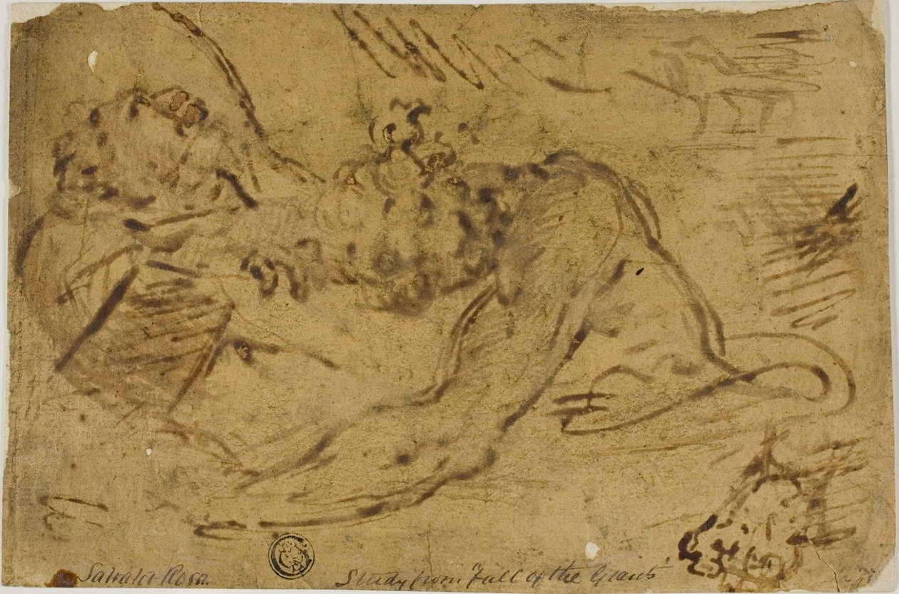 Dos figuras de agarre de Salvator Rosa
