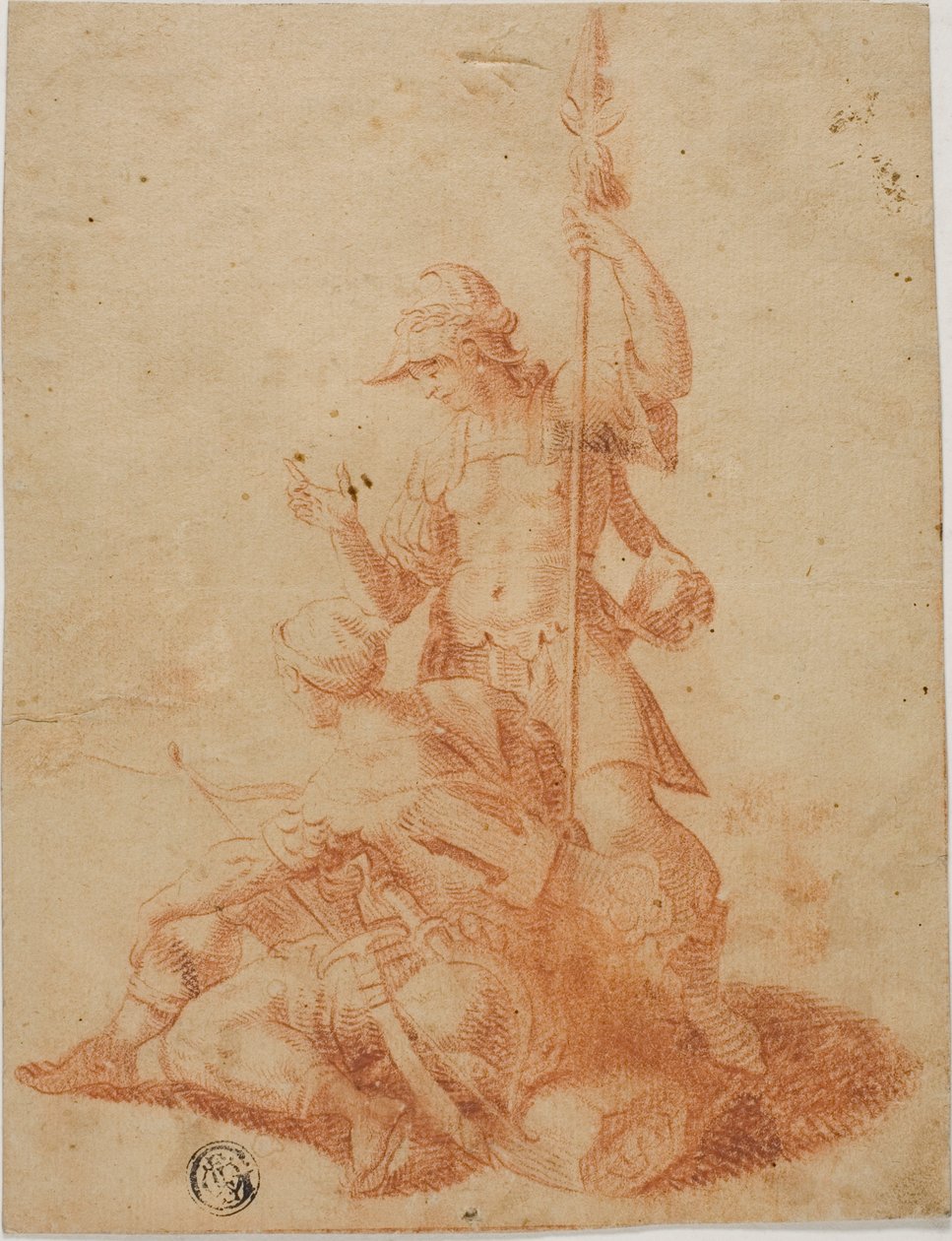 Dos guerreros masculinos de Salvator Rosa