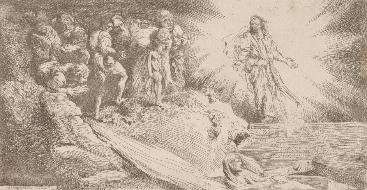 Resurrección de Lázaro, 1645 de Salvatore Castiglione
