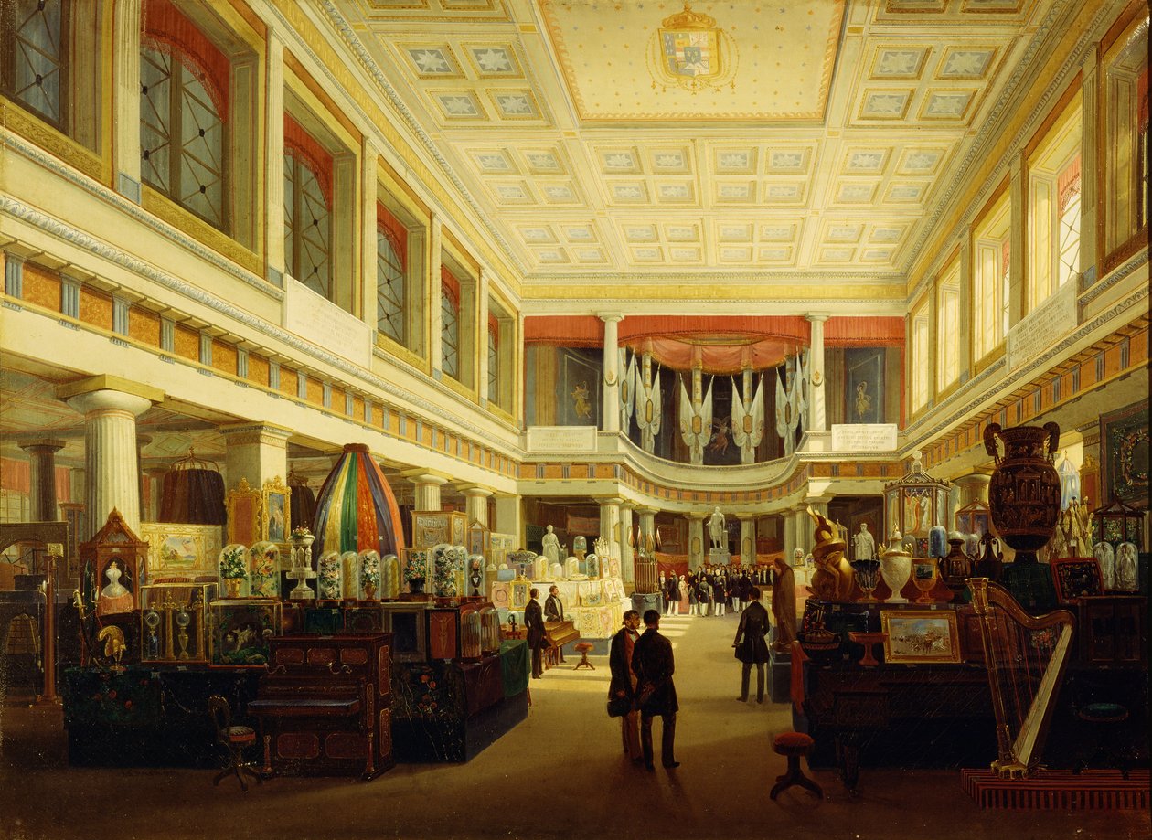 Primera exposición industrial en Nápoles en la Sala Tarsia en 1854, Salvatore Fergola de Salvatore Fergola