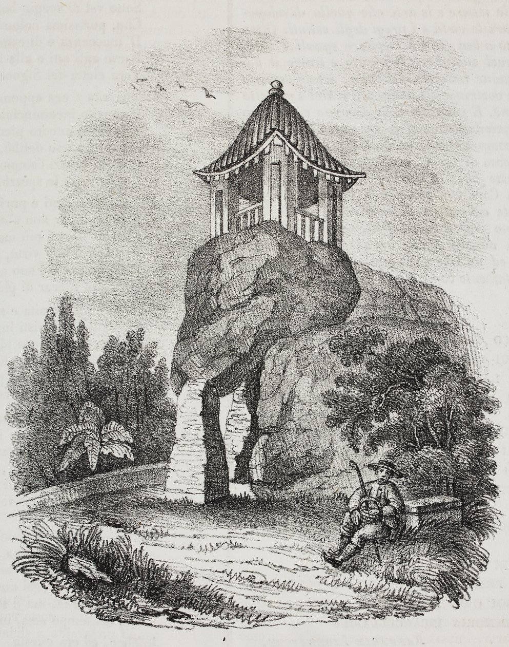 Cueva de Camoens, Macao (China), litografía de Salvatore Puglia de Poliorama Pittoresco, n 15, 19 de noviembre de Salvatore Puglia