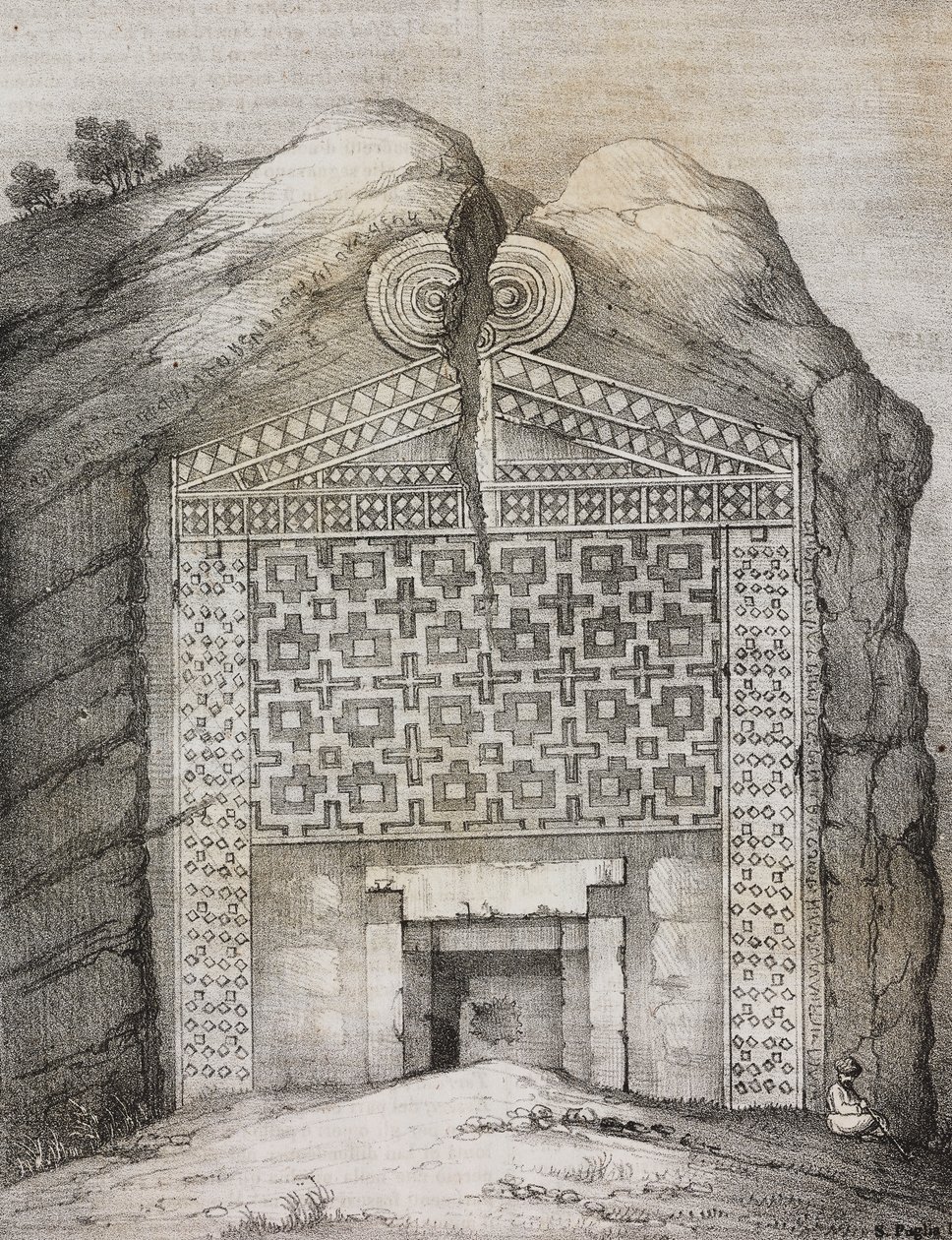 Tumba de Midas, Midas Sehri, Turquía, litografía de Salvatore Puglia de Poliorama Pittoresco, n 41, 18 de mayo. de Salvatore Puglia