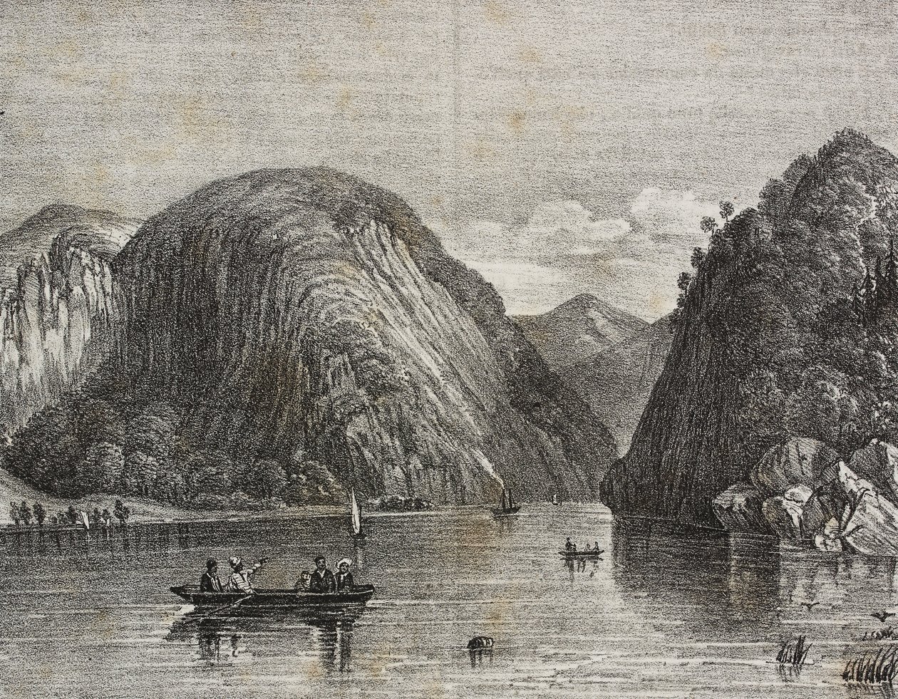 Rogers passage in Lake George, Estados Unidos de América, litografía de Salvatore Puglia de Poliorama Pittoresco, n 33, 25 de marzo de Salvatore Puglia