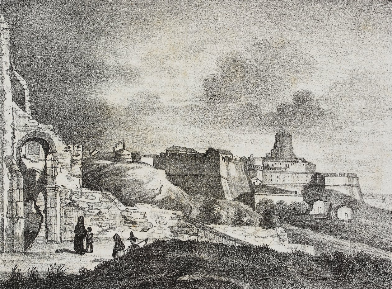 Vista de Crotone, Calabria, Italia, litografía de Salvatore Puglia de Poliorama Pittoresco, n 51, 29 de julio de Salvatore Puglia