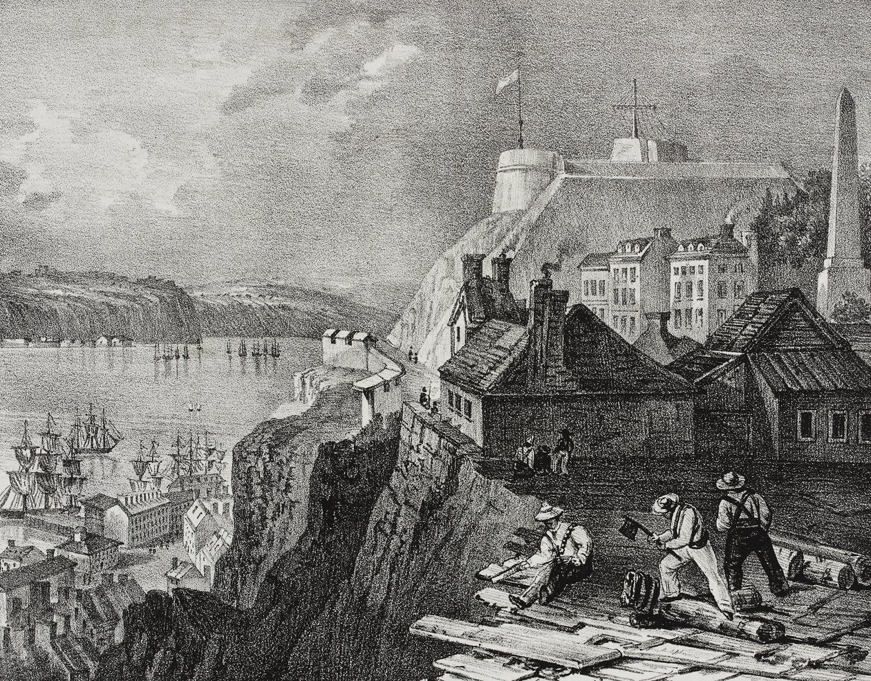 Vista de la ciudad de Quebec, Canadá, litografía de Salvatore Puglia de Poliorama Pittoresco, n 46, 24 de junio de Salvatore Puglia