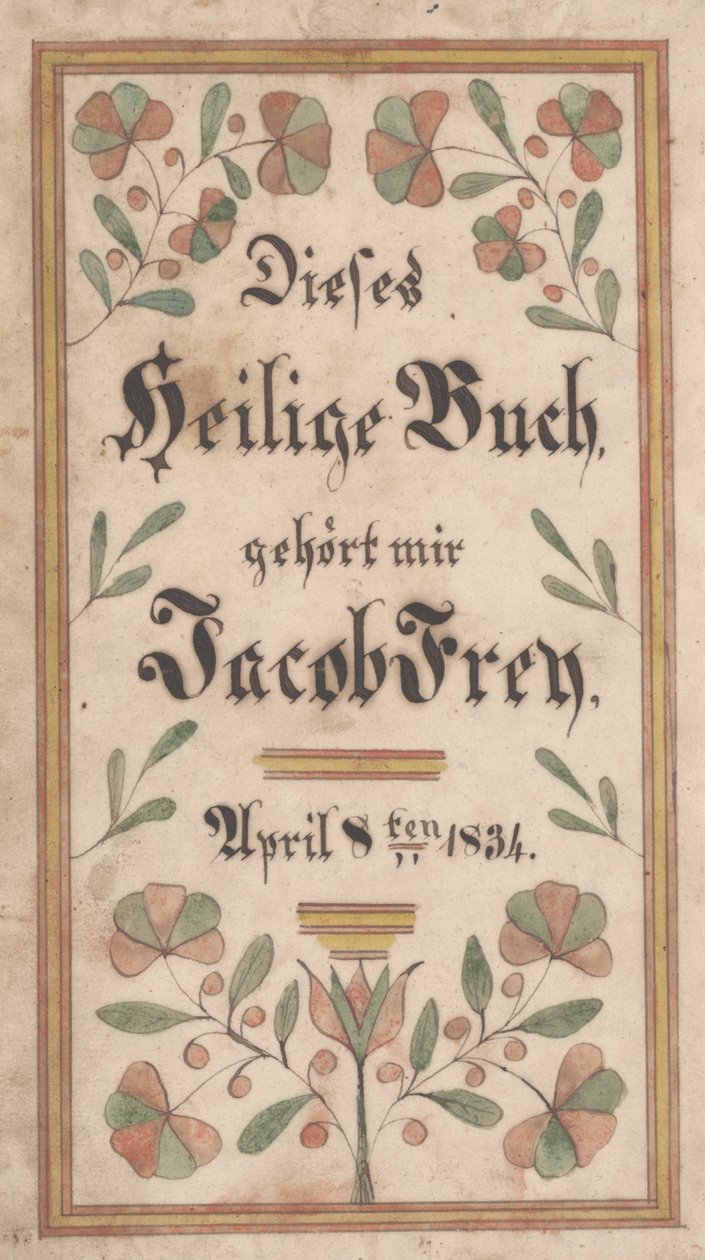 Exlibris para Jacob Frey, 1834 de Samuel Bentz