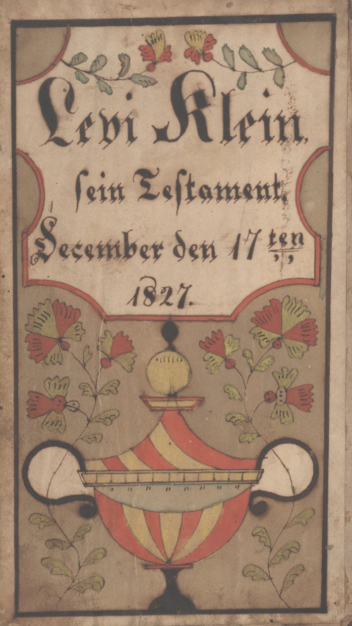 Exlibris para Levi Klein, 1834 de Samuel Bentz