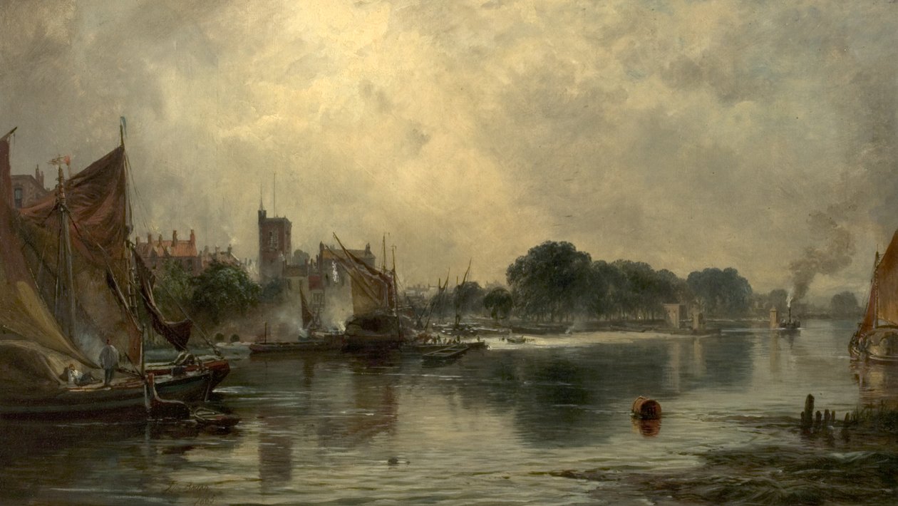 El Támesis en Chiswick, Londres, 1865 de Samuel Bough