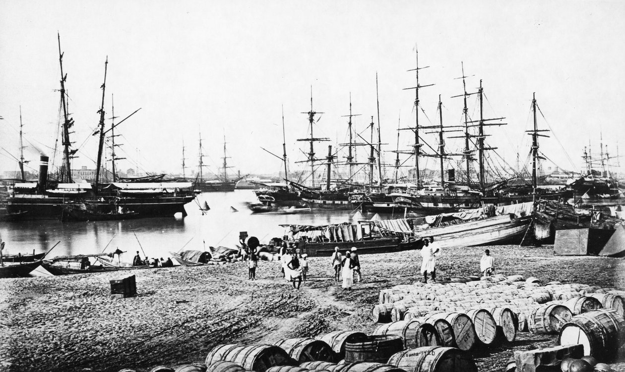 Diques de Calcuta, c.1865 de Samuel Bourne
