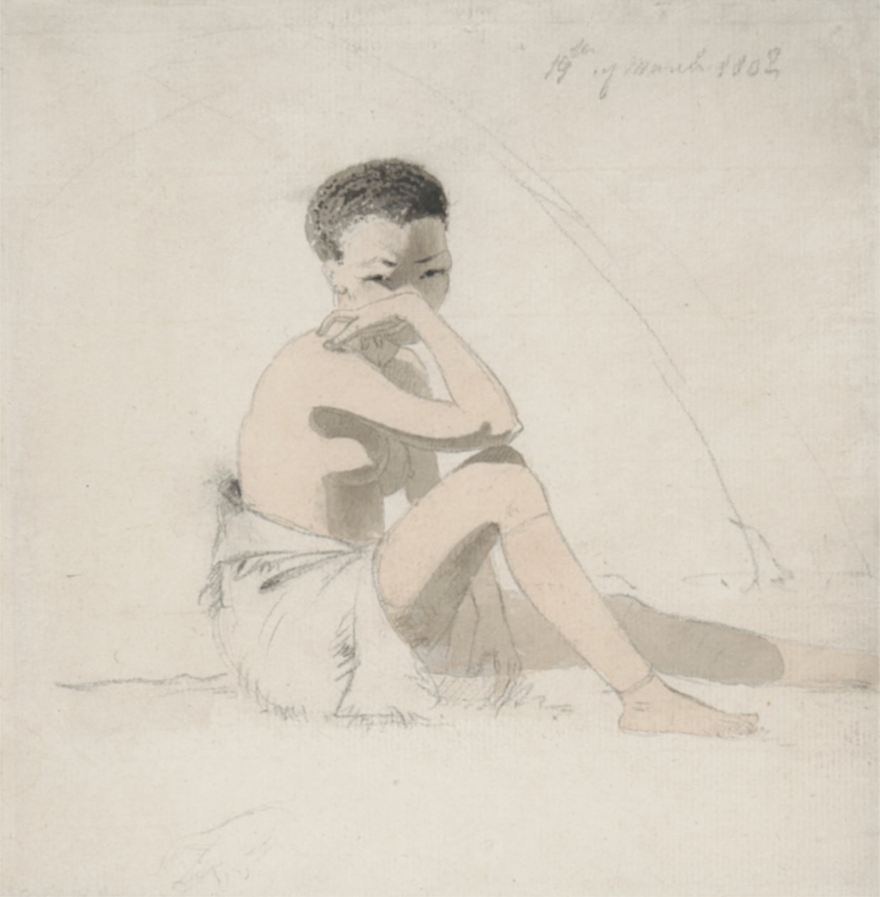 Niña Korah sentada, 1802 de Samuel Daniell