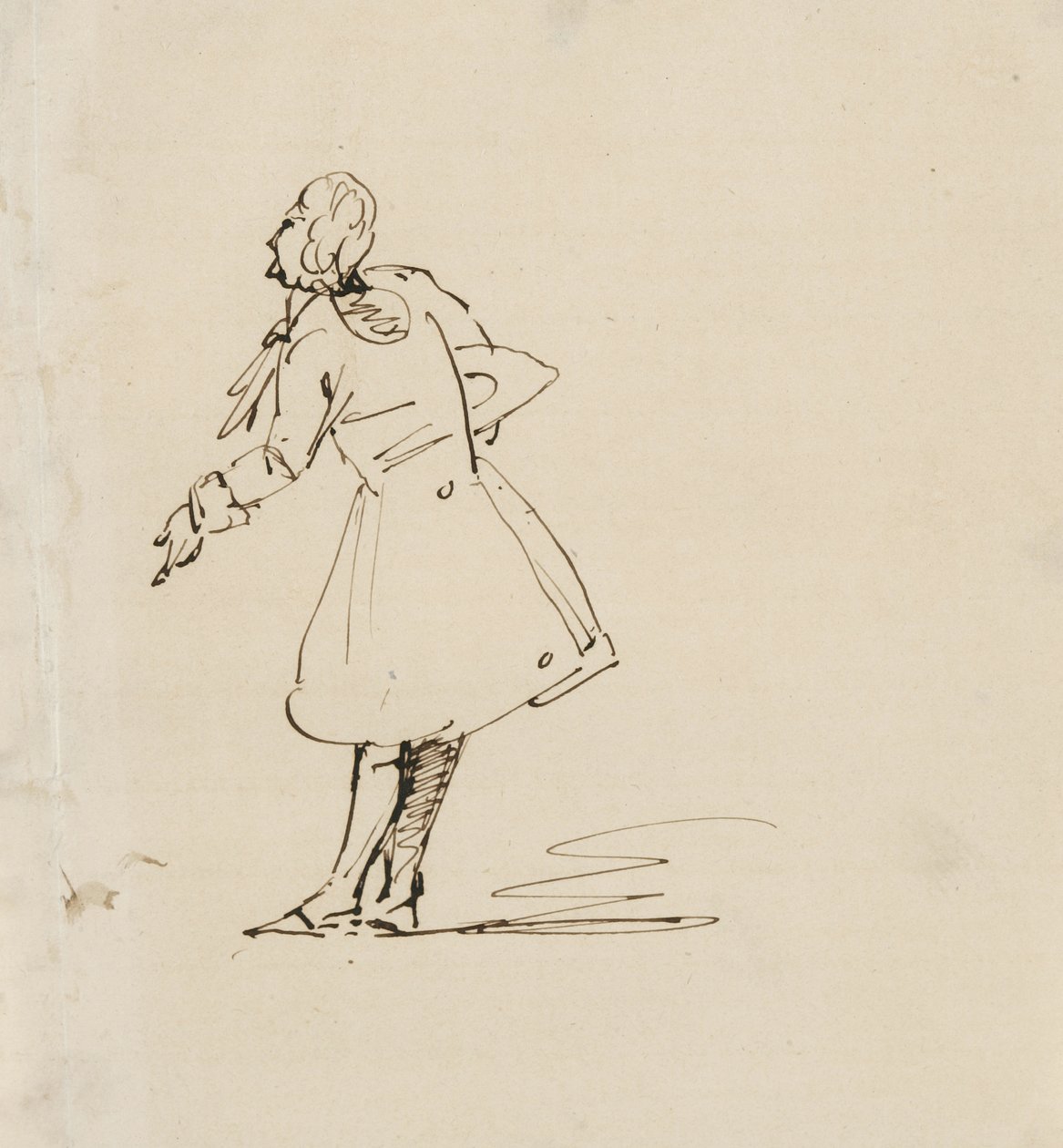 Boceto de hombre inclinándose, 1840-42 de Samuel Finley Breese Morse