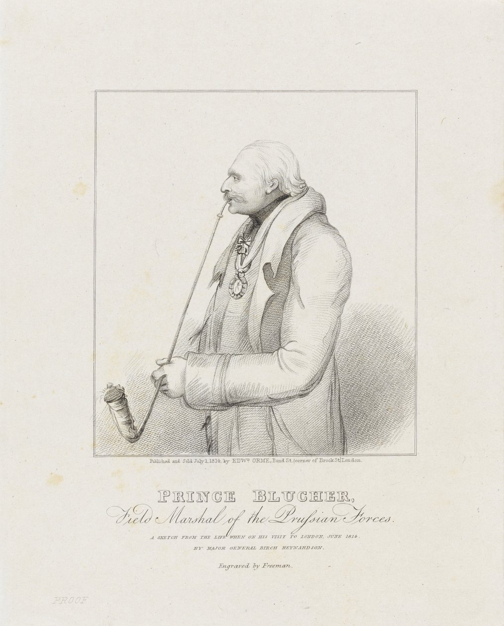 Príncipe Blucher, Mariscal de Campo de las Fuerzas Prusianas, 1814 de Samuel Freeman