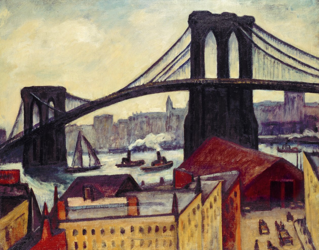 Vista del Puente de Brooklyn de Samuel Halpert