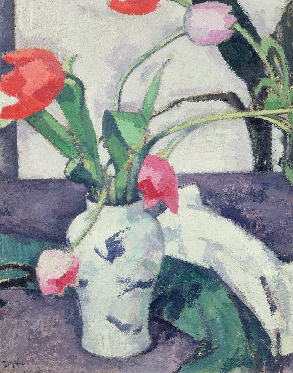 Naturaleza Muerta: Tulipanes en un Jarrón Chino, 1924 de Samuel John Peploe