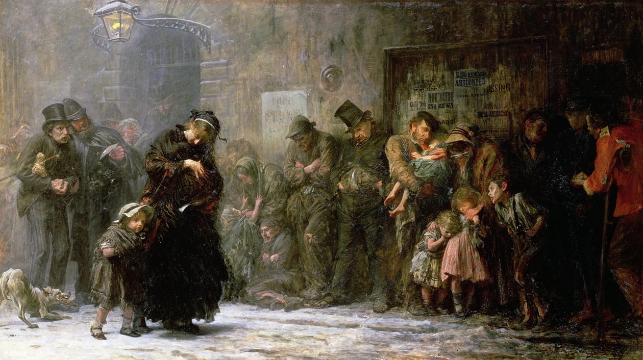 Solicitantes de admisión a una sala de indigentes, 1874 de Samuel Luke Fildes