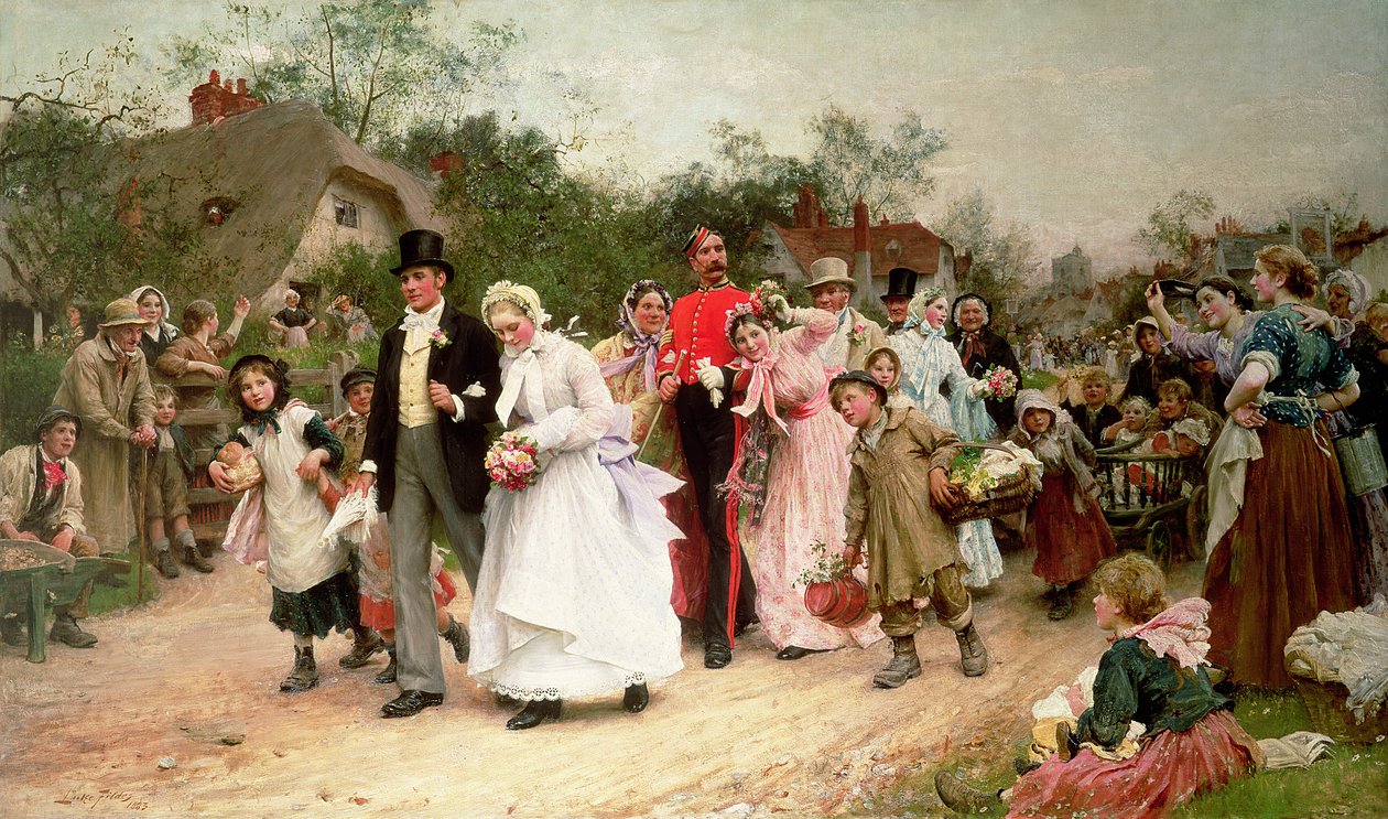 La boda del pueblo, 1883 de Samuel Luke Fildes
