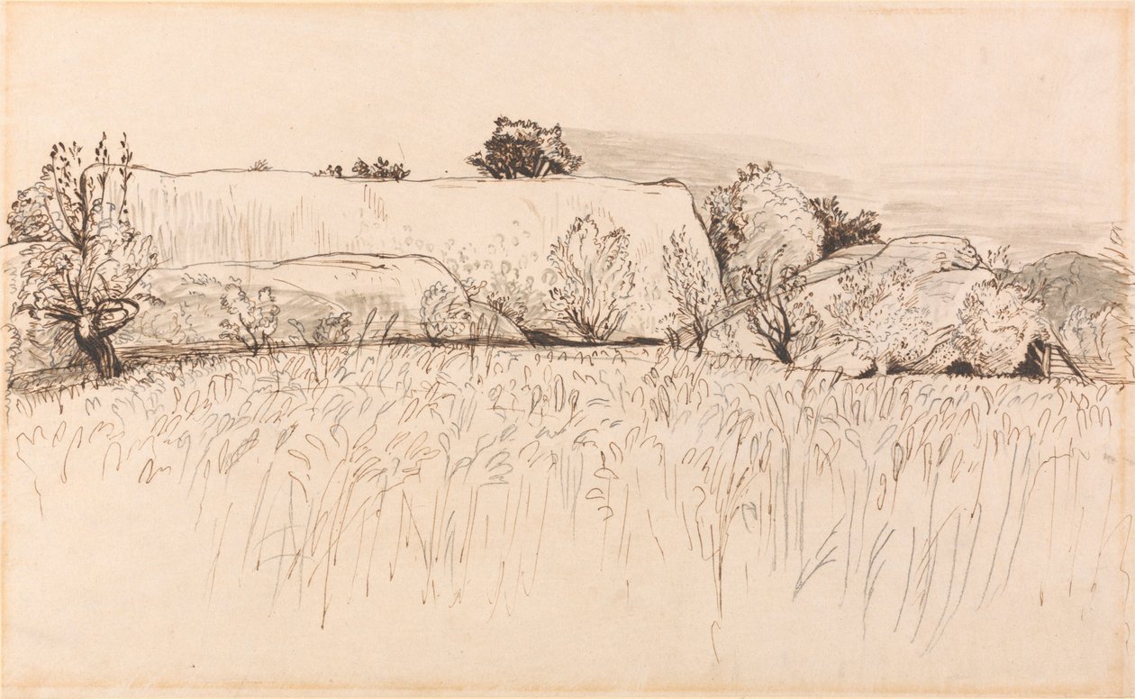 Campos de Maíz con Granero, Shoreham de Samuel Palmer
