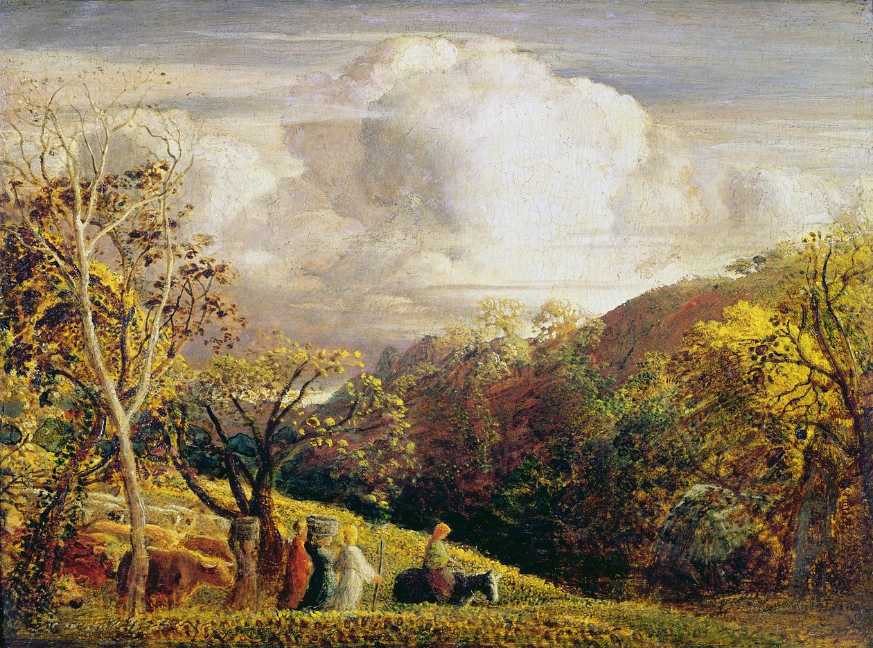 Paisaje, figuras y ganado de Samuel Palmer
