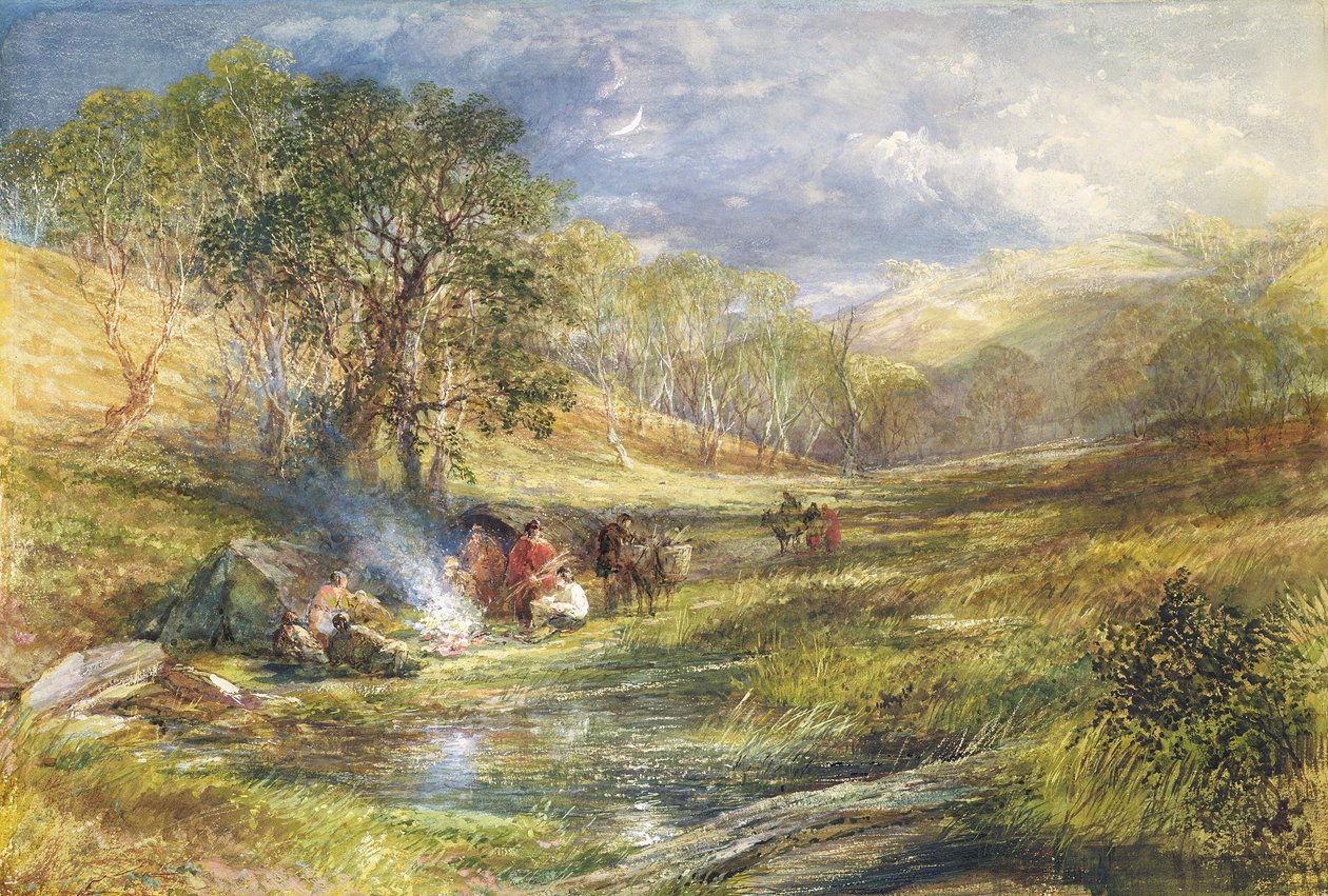 El valle gitano - Luz de luna de Samuel Palmer
