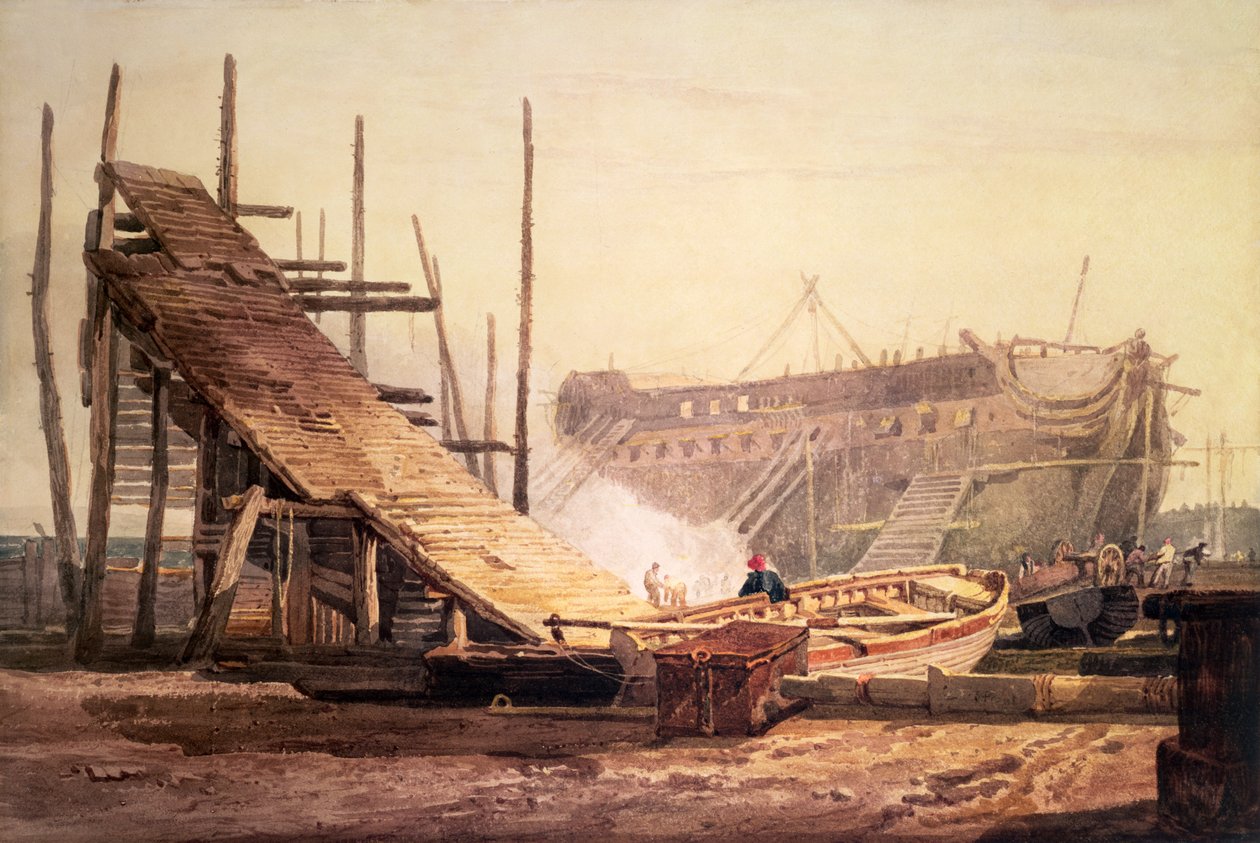Un Astillero en Blackwall de Samuel Prout