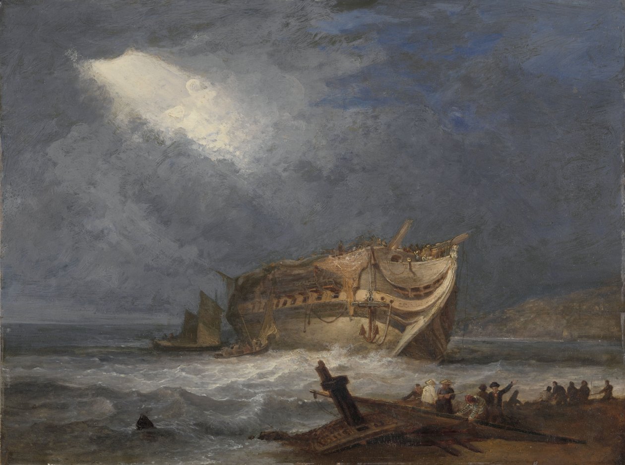El naufragio del Dutton, un barco de las Indias Orientales de Samuel Prout