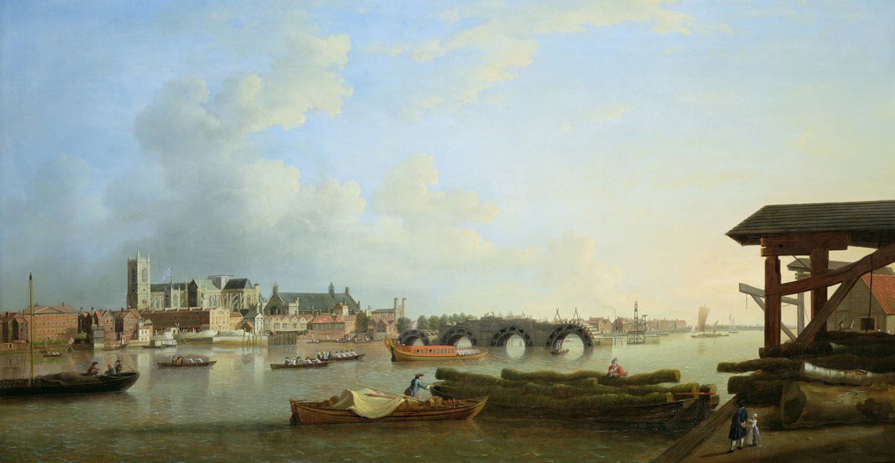 La construcción del Puente de Westminster, 1749 de Samuel Scott