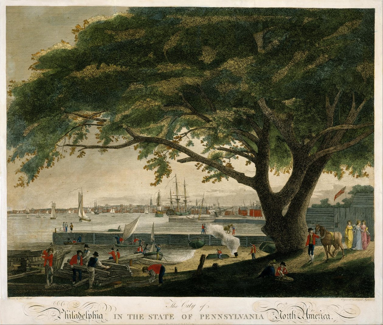 La ciudad de Filadelfia en el estado de Pensilvania, América del Norte de Samuel Seymour
