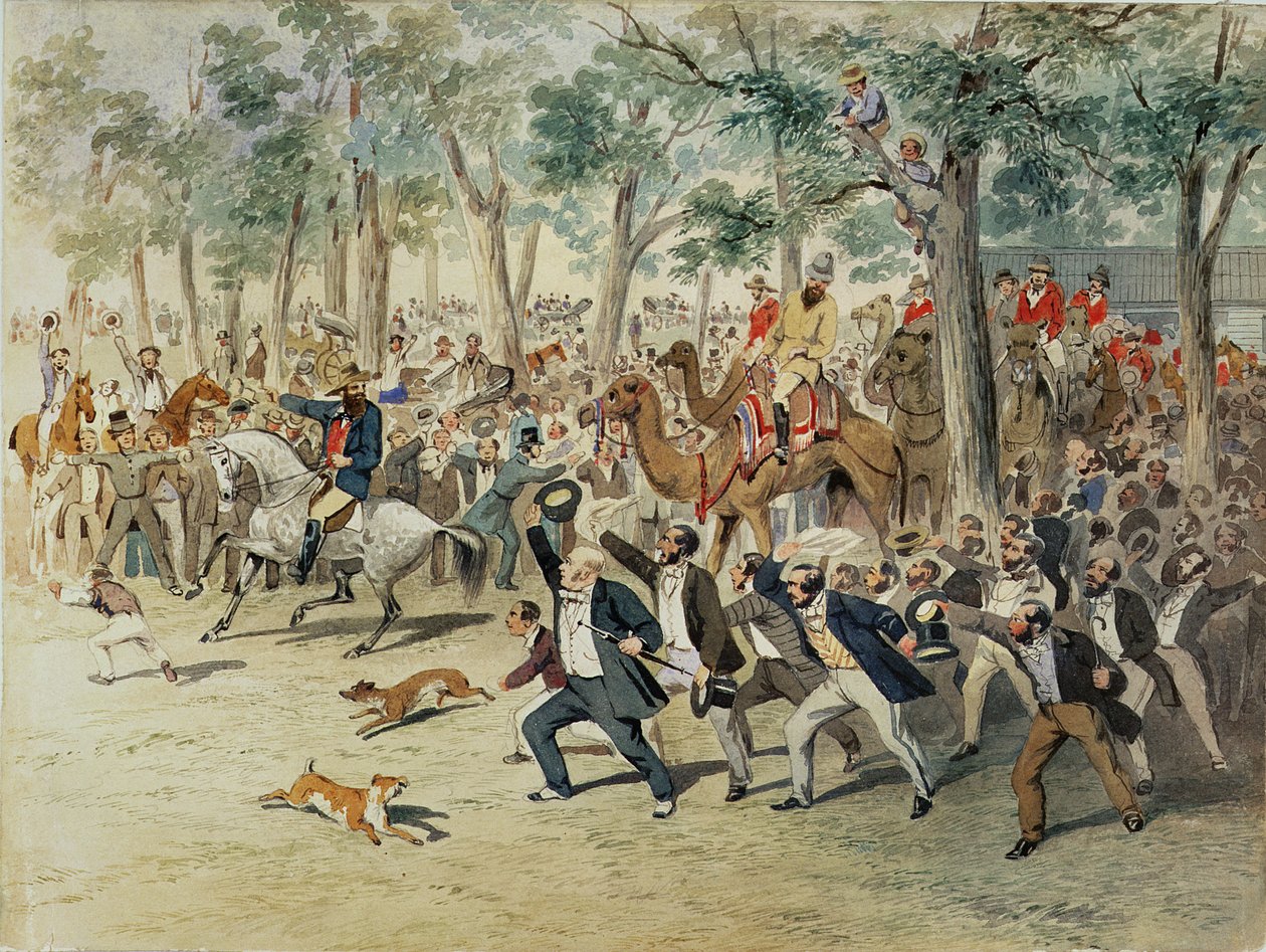 Salida de la expedición de Burke y Wills, 1860 de Samuel Thomas Gill