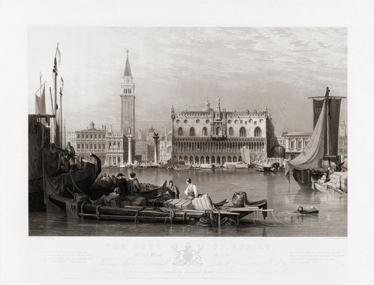 Palacio Ducal y Plaza de San Marcos, Venecia de Samuel (after) Prout