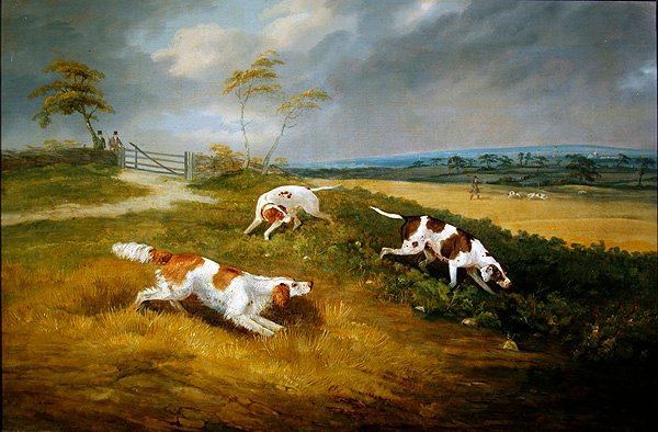 Cazador y perros en el encubrimiento de Samuel Alken Jnr.