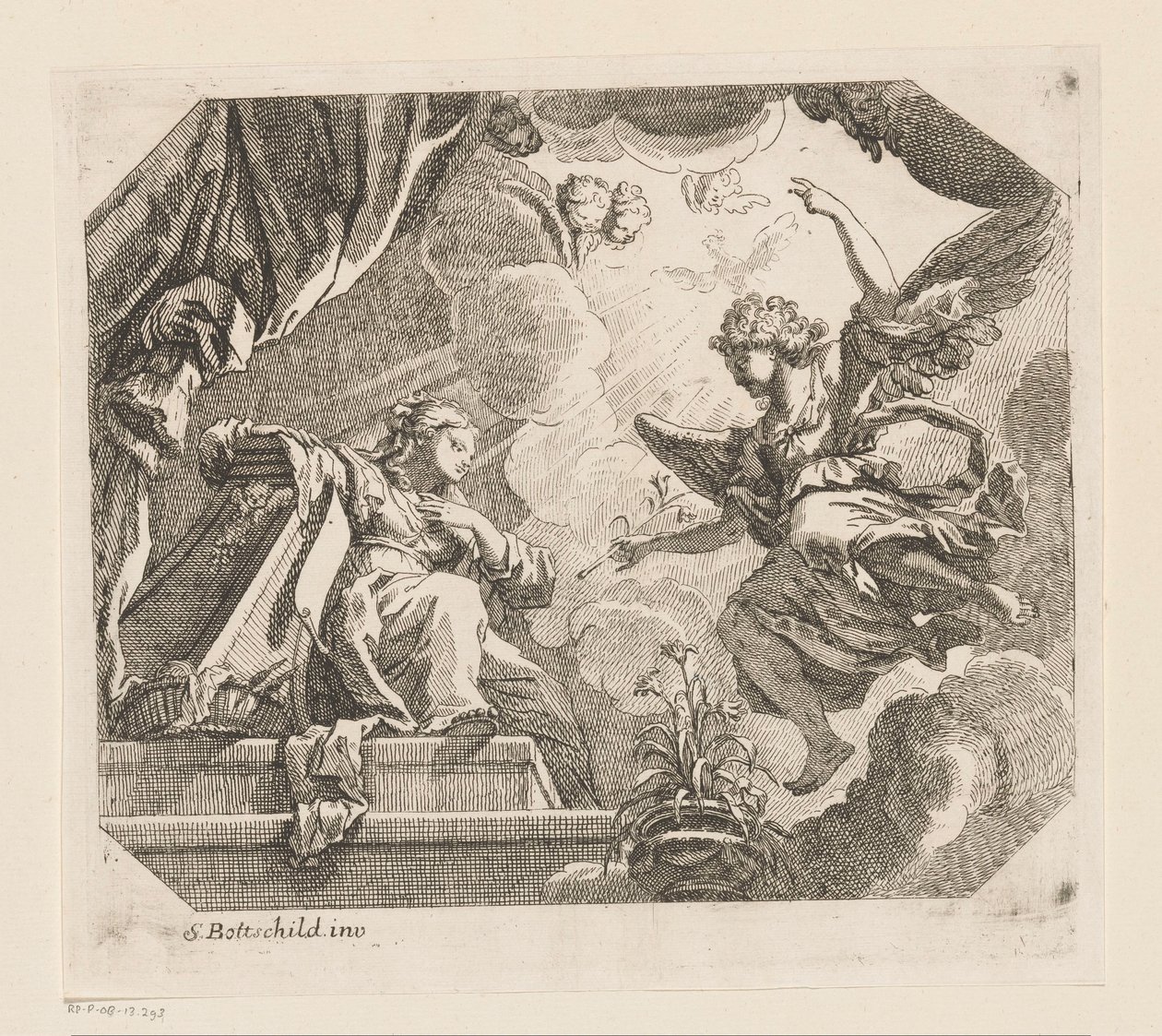 Anunciación a María Varios diseños (título de la serie) Opera Varia Historica, Poetica & Iconologica (título de la serie) de Samuel Bottschild