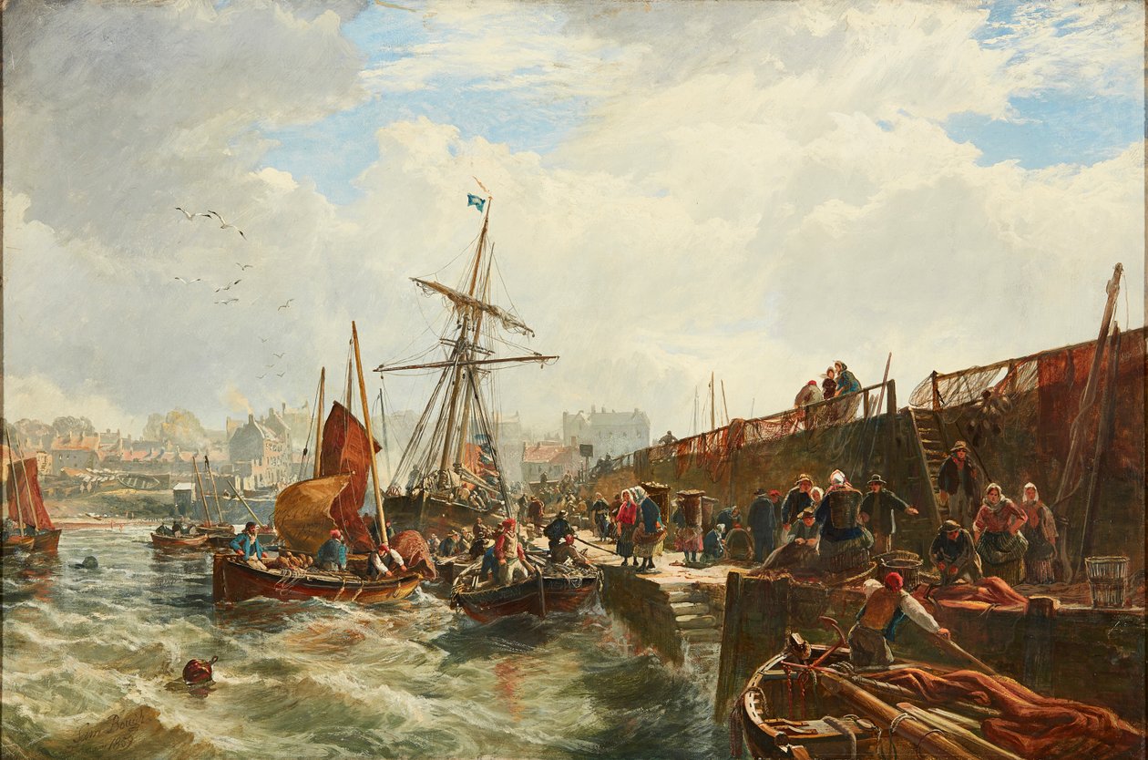 Descargando la pesca, Newhaven de Samuel Bough