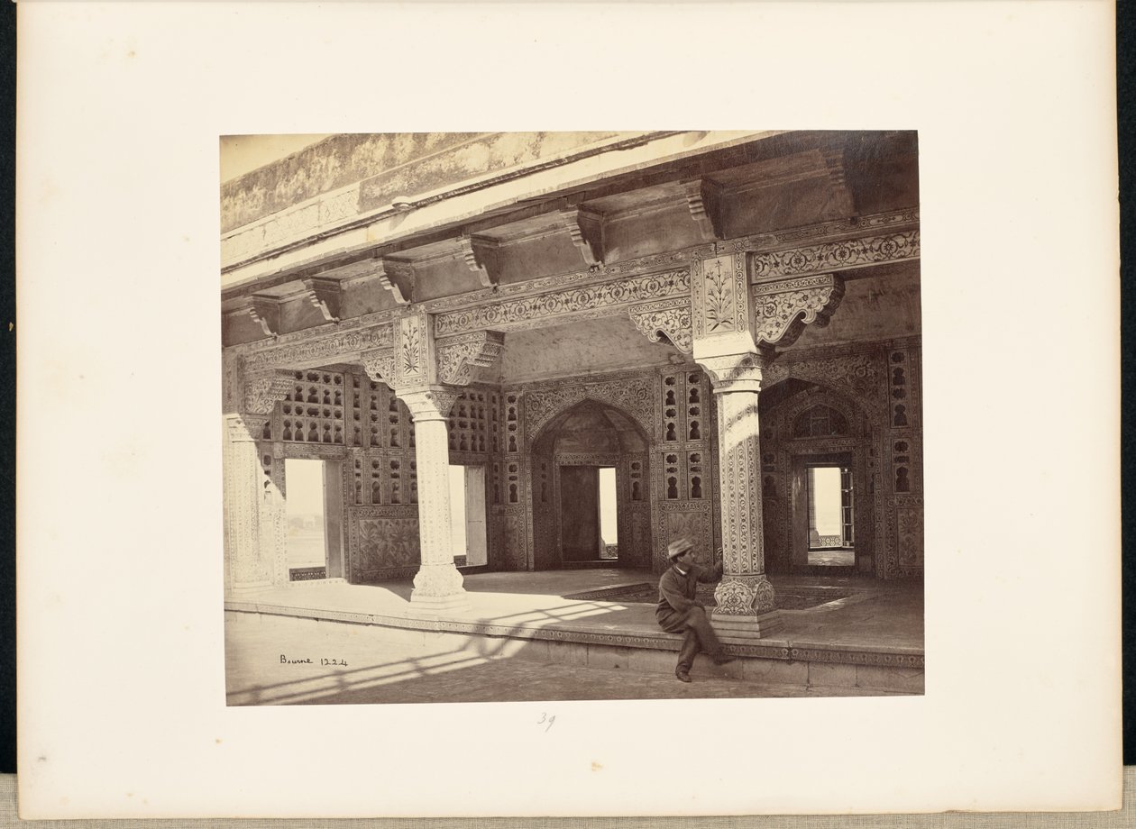 Agra; El Fuerte, Interior de la Zenana, Mostrando el Trabajo del Mosaico de Samuel Bourne