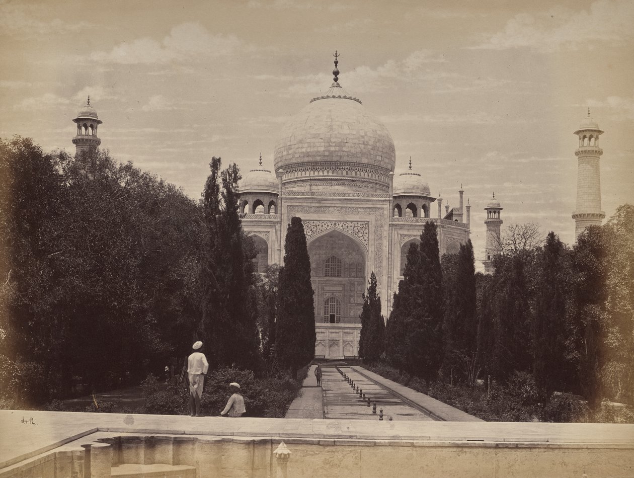 Agra. Vista del Taj frente a Nootkan, la Luz del Mundo, esposa del emperador Akbar, vista desde el río de Samuel Bourne