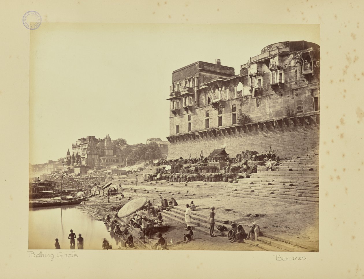 Benarés - El observatorio de Raja Jai Singh y el Dasaswamedh Ghat de Samuel Bourne