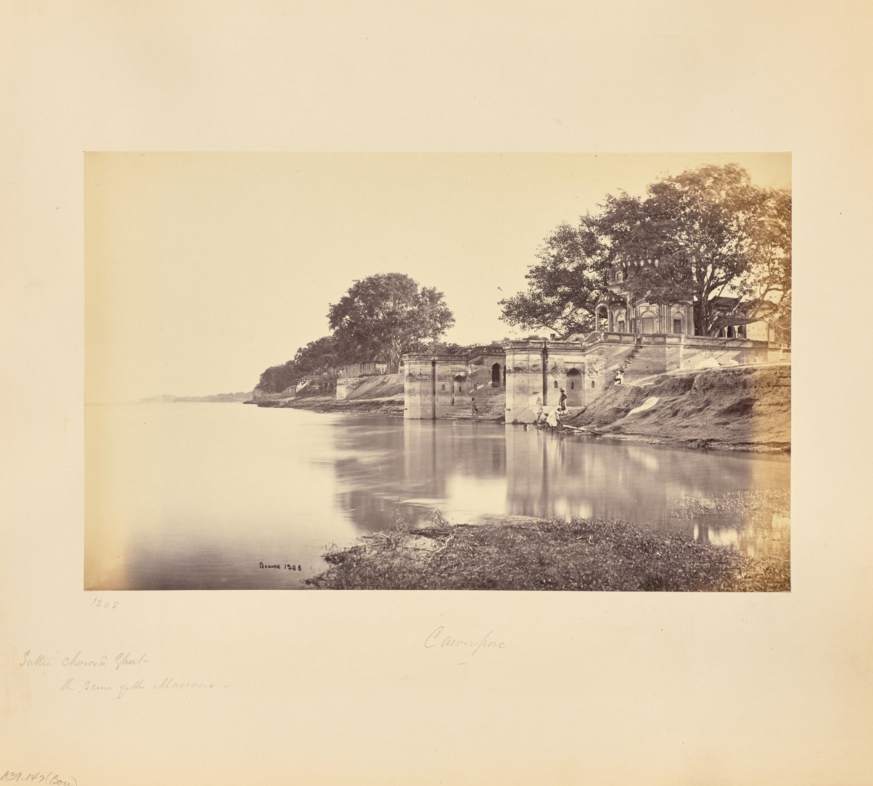 Cawnpore; Suttee Chowra Ghat, escenario de la masacre de Samuel Bourne