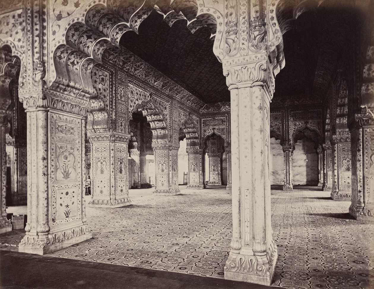Delhi. El palacio del emperador. Interior del Dewani en la sala privada de Samuel Bourne