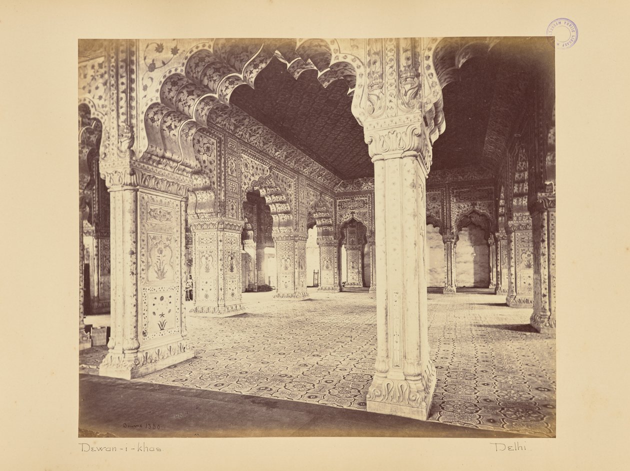 Delhi; el palacio, interior del Dewan-i-Kass de Samuel Bourne