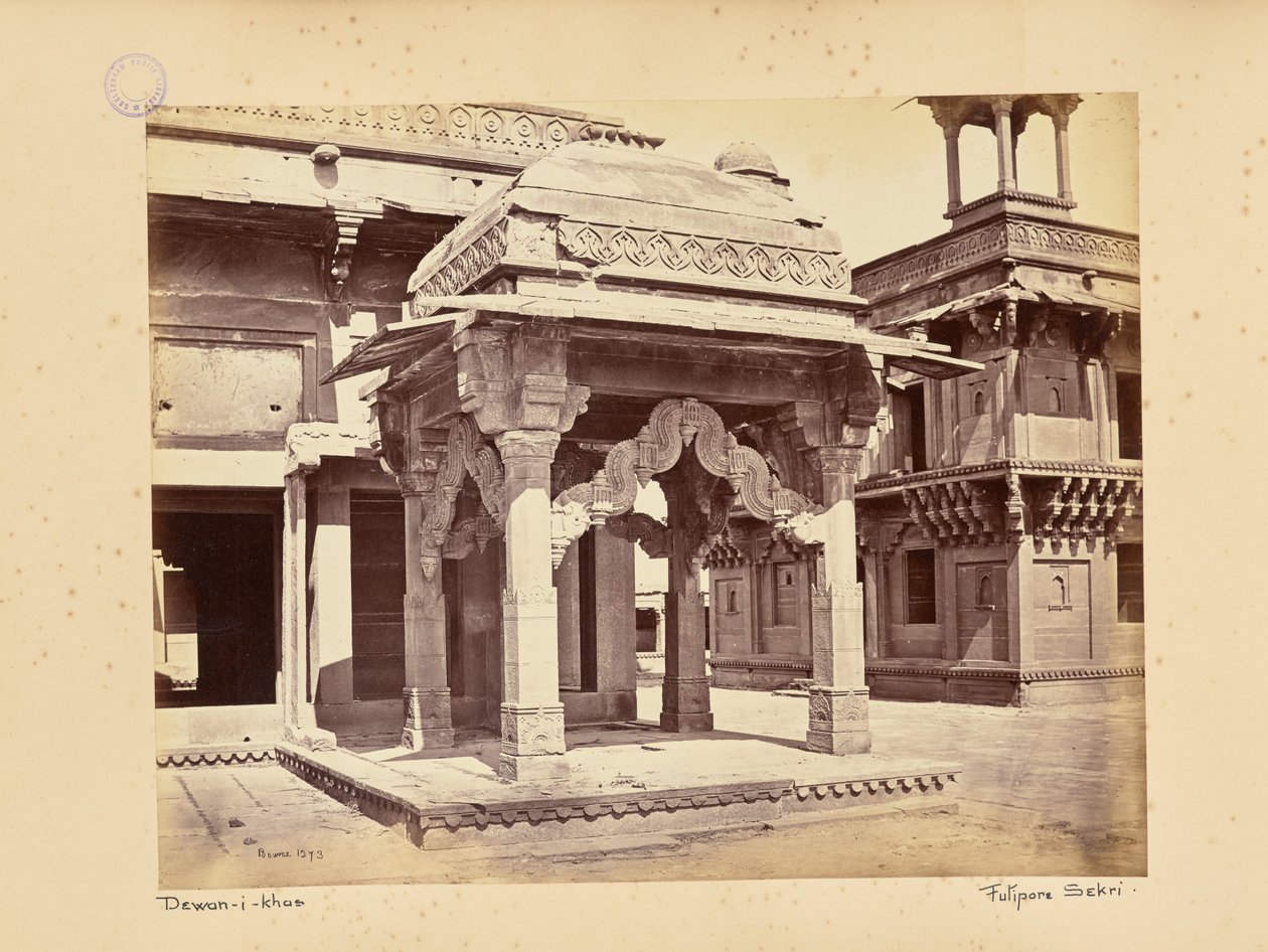 Fatehpur Sikri; Guru-ki-Mandi o templo del santo hindú de Samuel Bourne