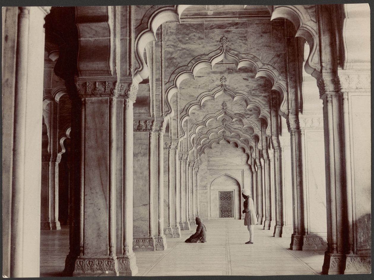 Interior de la Mezquita de la Perla, Agra de Samuel Bourne