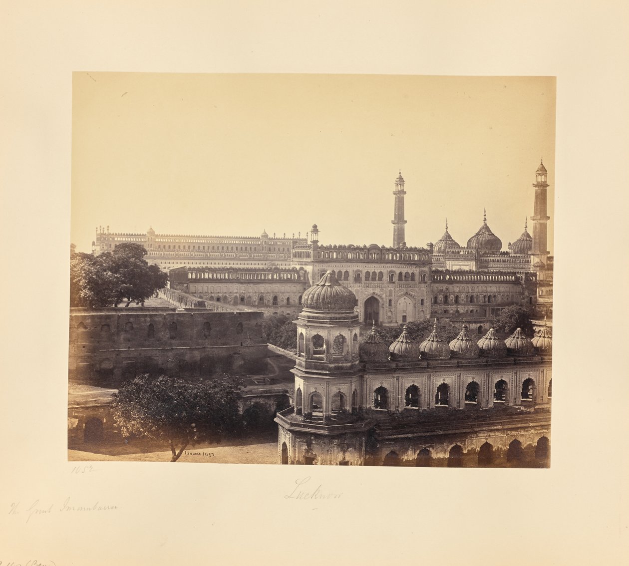 Lucknow; Gran Imambara y mezquita de Samuel Bourne