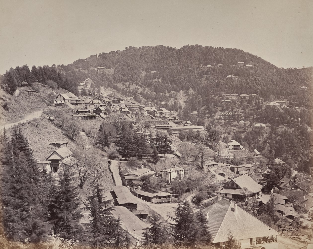 Shimla. Casas de residentes europeos, vista hacia el este de Samuel Bourne
