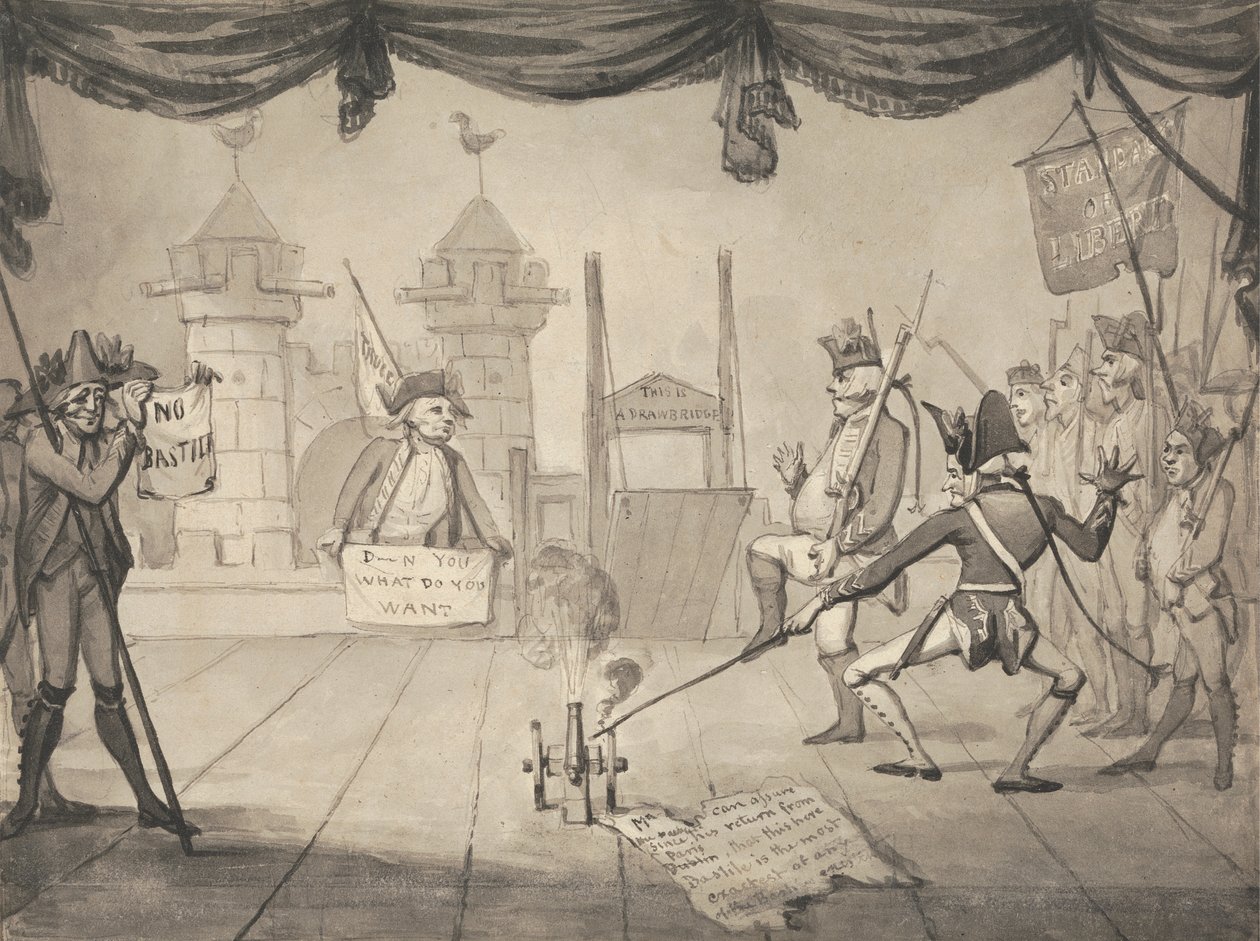 Versión anfiteatral de la caída de la Bastilla de Samuel Collings