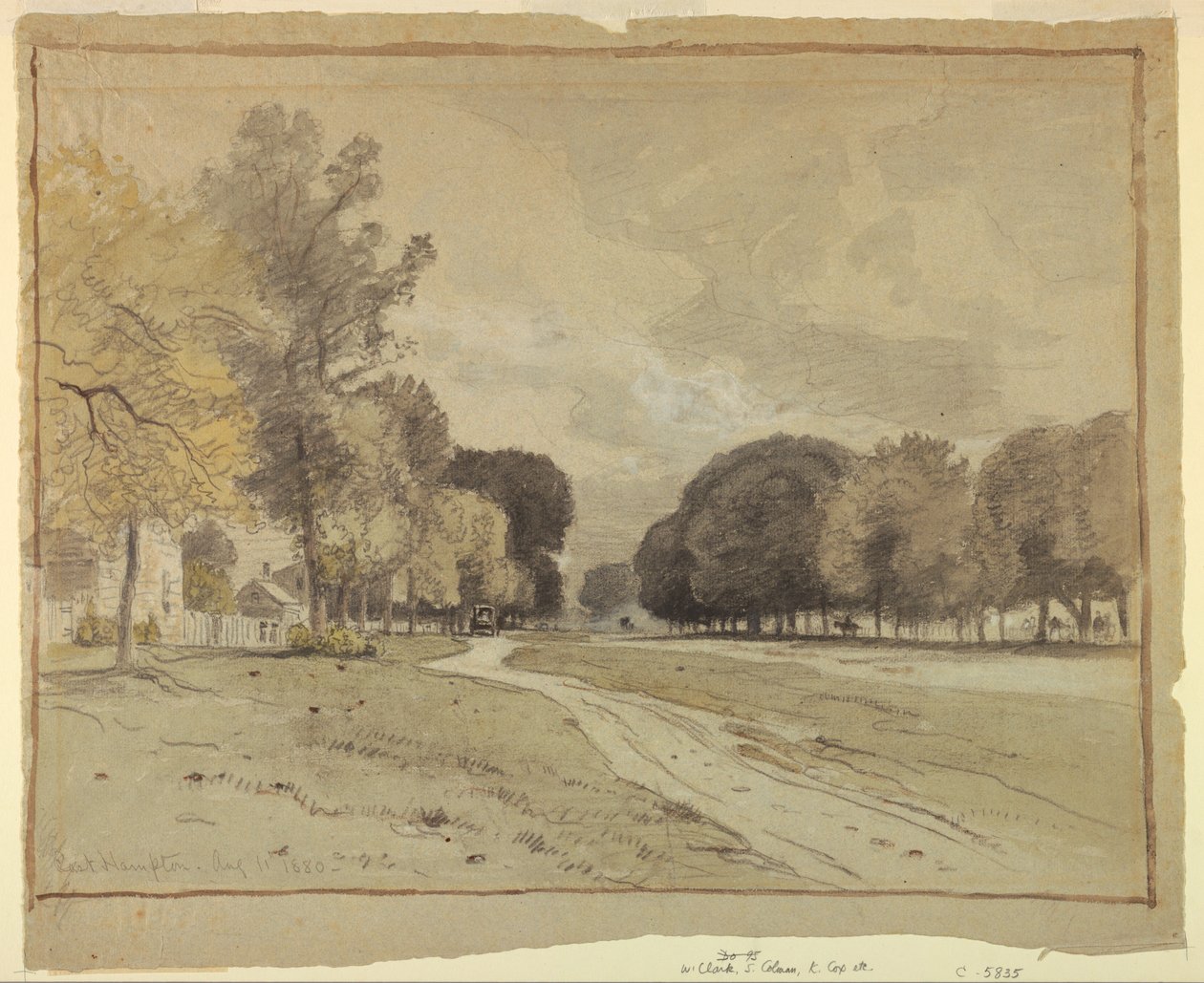 Dibujo, Main Street, East Hampton, Long Island, 11 de agosto de 1880 de Samuel Colman