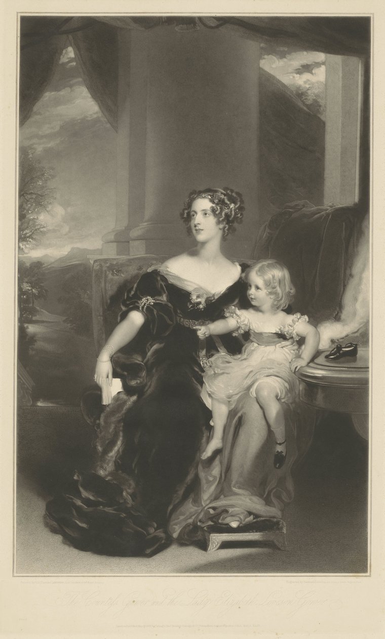 Retrato de Harriet, la condesa Gower y su hija de Samuel Cousins